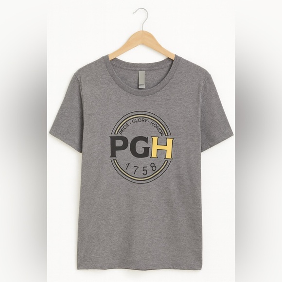 Pittsburgh 1758 “Pride • Glory • Honor” Gray Logo T-Shirt Medium Unisex Tee - Picture 1 of 2